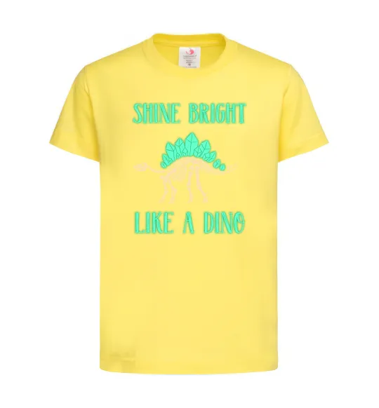 Дитяча футболка Shine bright like a dino Лимонний фото