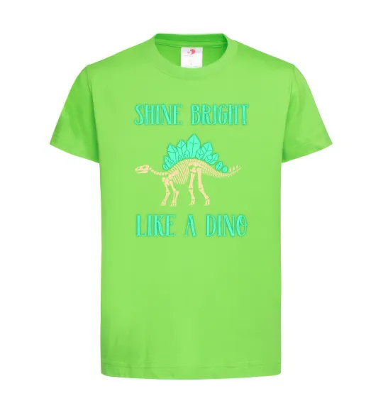 Дитяча футболка Shine bright like a dino Лаймовий фото