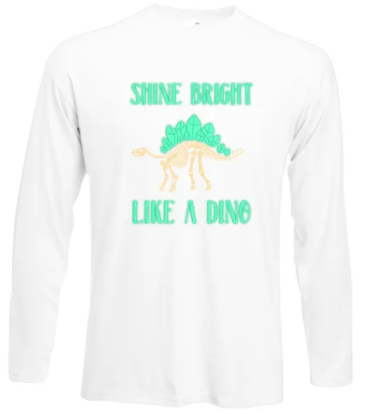 Лонгслів Shine bright like a dino Білий фото