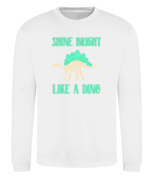Світшот Shine bright like a dino Білий фото