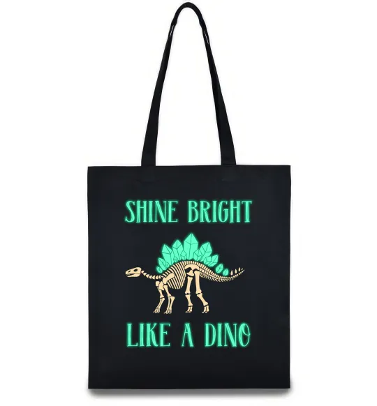 Эко-сумка Shine bright like a dino Черный фото