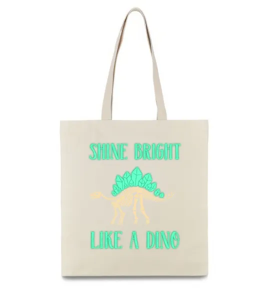 Эко-сумка Shine bright like a dino Бежевый фото