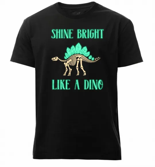 Мужская премиум футболка Shine bright like a dino Черный фото