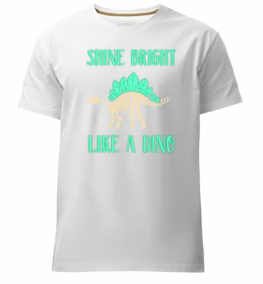 Мужская премиум футболка Shine bright like a dino Белый фото