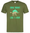 Мужская футболка Shine bright like a dino Оливковый фото