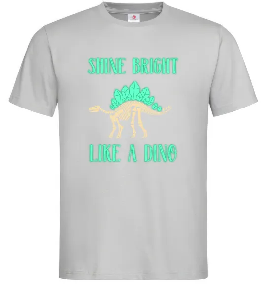 Мужская футболка Shine bright like a dino Серый фото