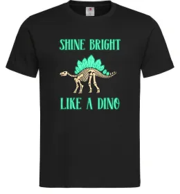 Мужская футболка Shine bright like a dino Черный фото