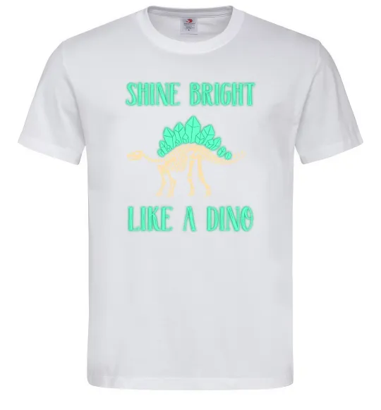 Мужская футболка Shine bright like a dino Белый фото