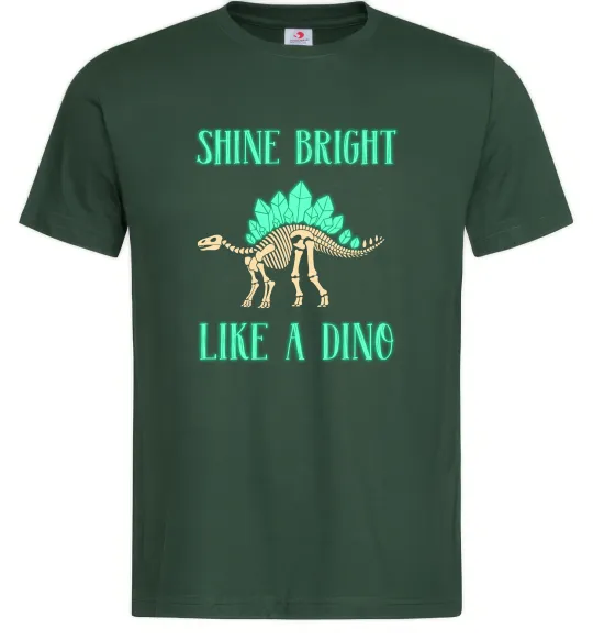 Мужская футболка Shine bright like a dino Темно-зеленый фото