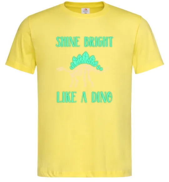 Мужская футболка Shine bright like a dino Лимонный фото