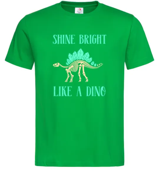 Мужская футболка Shine bright like a dino Зеленый фото