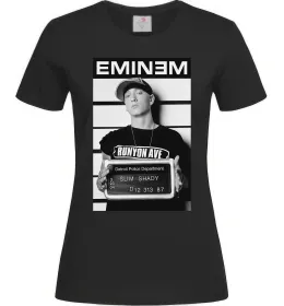 Жіноча футболка Eminem in police, колір - чорний, розмір - L Чорний фото