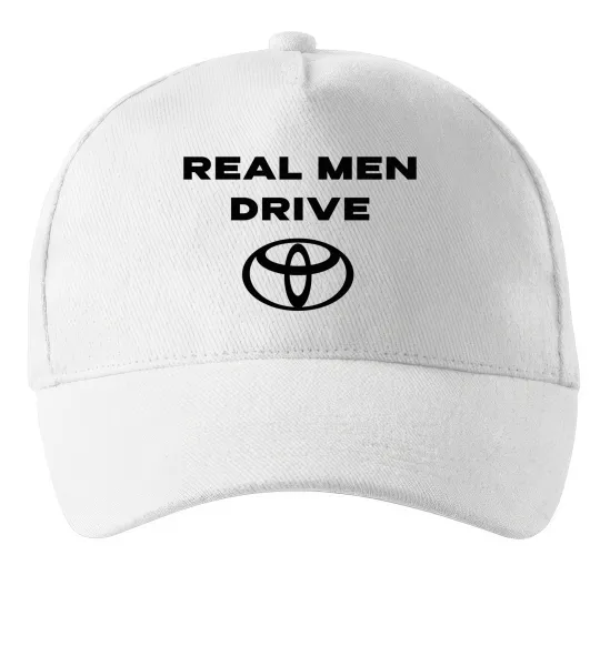Кепка Real men drive Toyota, колір - білий Білий фото