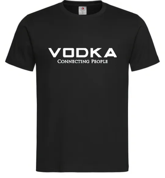 Мужская футболка VODKA-CONNECTING PEOPLE, колір - чорний, розмір - XL Черный фото