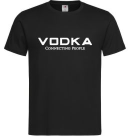Мужская футболка VODKA-CONNECTING PEOPLE, колір - чорний, розмір - XL Мужская футболка VODKA-CONNECTING PEOPLE, колір - чорний, розмір - XL