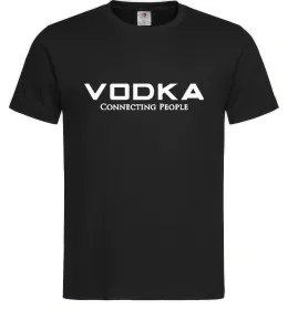 Мужская футболка VODKA-CONNECTING PEOPLE, колір - чорний, розмір - XL Черный фото