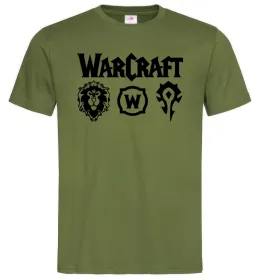 Мужская футболка Warcraft symbols, колір - оливковий, розмір - XXL Оливковый фото
