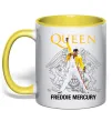 Чашка с цветной ручкой Queen Freddie Mercury, колір - лимонний Лимонный Чашка с цветной ручкой Queen Freddie Mercury, колір - лимонний Лимонный фото