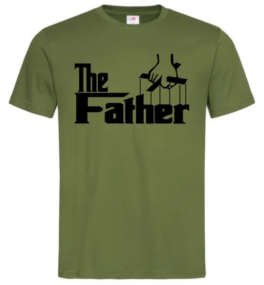 Мужская футболка The father, колір - оливковий, розмір - XXL Оливковый фото