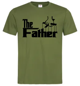 Мужская футболка The father, колір - оливковий, розмір - XXL Оливковый фото