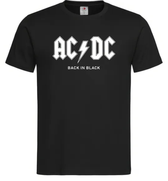 Мужская футболка AC DC back in black, колір - чорний, розмір - 4XL Черный фото
