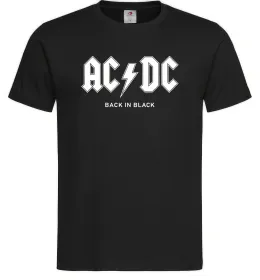 Мужская футболка AC DC back in black, колір - чорний, розмір - 4XL Черный фото