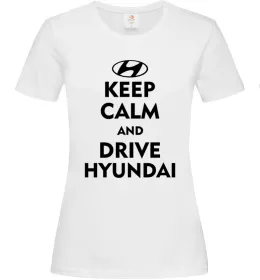Женская футболка Drive Hyundai, колір - білий, розмір - М Белый фото