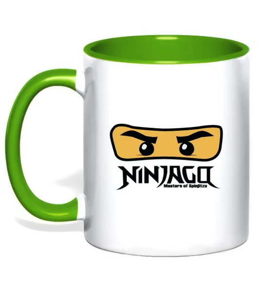 Чашка с цветной ручкой Ninjago Masters of Spinjitzu, колір - лаймовий Лаймовый фото