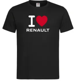 Чоловіча футболка I Love Renault, колір - чорний, розмір - L Чорний фото