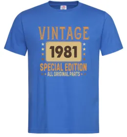 Мужская футболка Vintage special edition, колір - яскраво-синій, розмір - M Ярко-синий фото