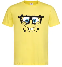 Мужская футболка Sponge Bob розумне обличчя, колір - лимонний, розмір - М Лимонный фото
