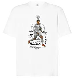 Футболка Оверсайз Cristiano Ronaldo, колір - білий, розмір - XL Белый фото