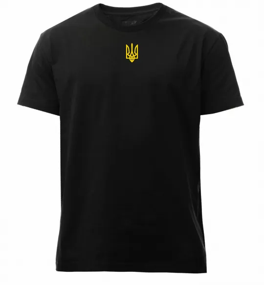 Чоловіча преміум футболка Герб маленький ВИШИВКА, колір - чорний, розмір - XL Чорний фото