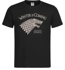 Чоловіча футболка Winter is coming Гра престолів, колір - чорний, розмір - L Чорний фото