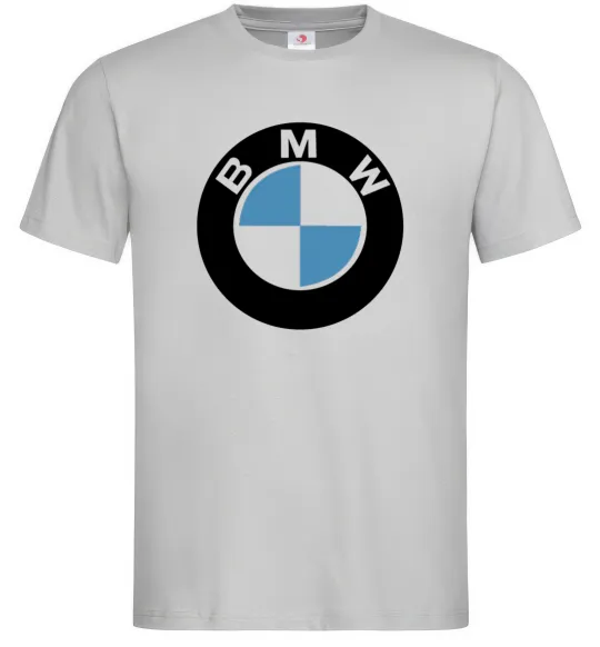 Чоловіча футболка Logo BMW, колір - сірий, розмір - XL Сірий фото