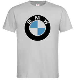 Чоловіча футболка Logo BMW, колір - сірий, розмір - XL Сірий фото