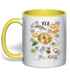 Чашка с цветной ручкой Уха Лимонный фото