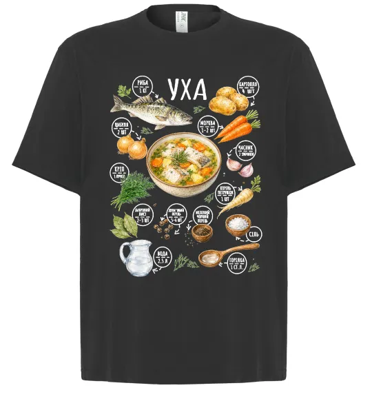 Футболка Оверсайз Уха Черный фото
