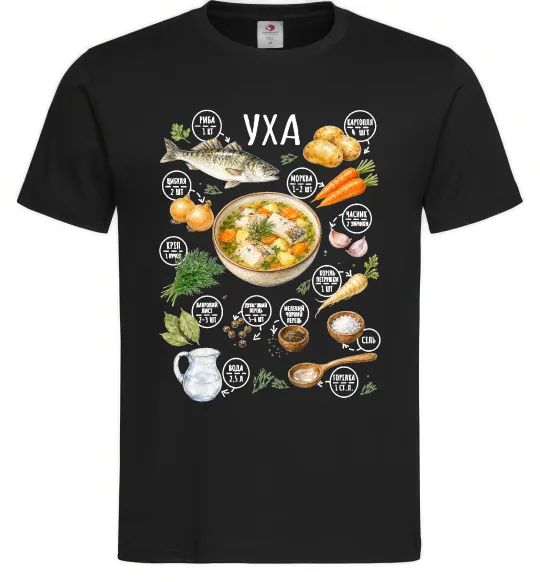 Мужская футболка Уха Черный фото