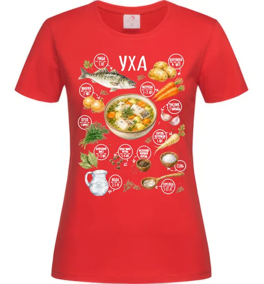 Женская футболка Уха Красный фото