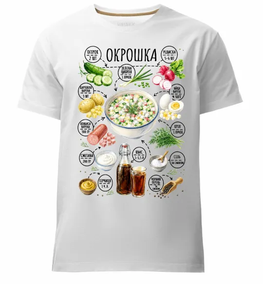 Мужская премиум футболка Окрошка Белый фото