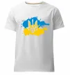 Мужская премиум футболка Герб і Прапор - фарби, колір - білий, розмір - М Белый фото