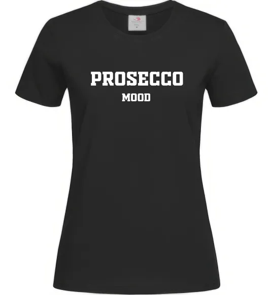Женская футболка Prosecco mood, колір - чорний, розмір - XL Черный фото