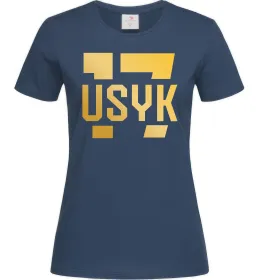 Жіноча футболка Usyk, колір - темно-синій, розмір - М Темно-синій фото