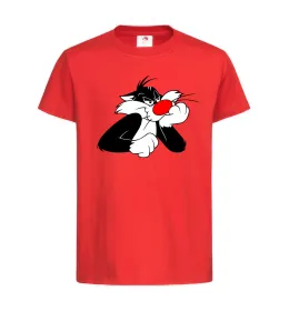 Дитяча футболка Sylvester Cat , колір - червоний, розмір - L Червоний фото