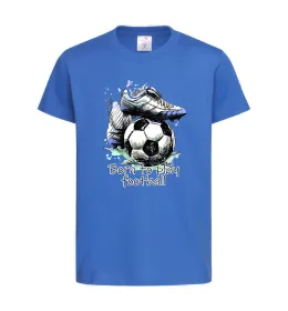 Дитяча футболка Born to play football, колір - яскраво-синій, розмір - S Яскраво-синій фото