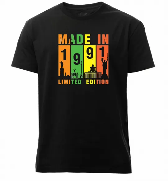 Мужская премиум футболка Made in 1991 limited, колір - чорний, розмір - L Черный фото