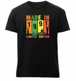 Мужская премиум футболка Made in 1991 limited, колір - чорний, розмір - L Черный фото