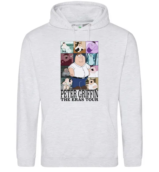 Мужская толстовка (худи) Peter Griffin The Eras Tour Серый меланж фото
