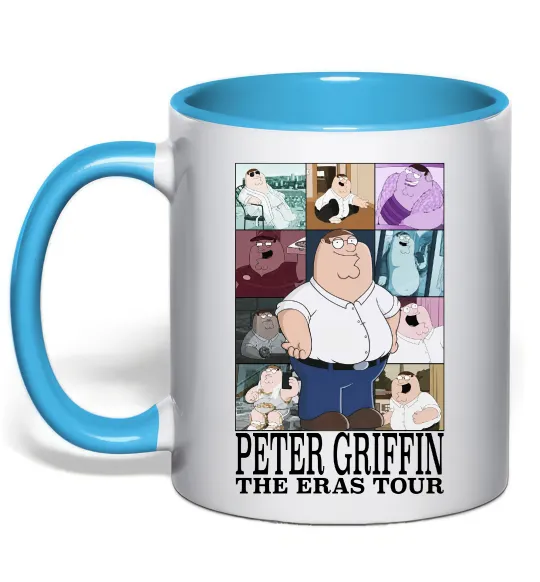 Чашка с цветной ручкой Peter Griffin The Eras Tour Голубой фото